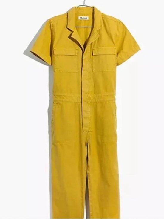 Madewell Pants - Madewell Mustard Yellow Short-Sleeve Utility Jumpsuit